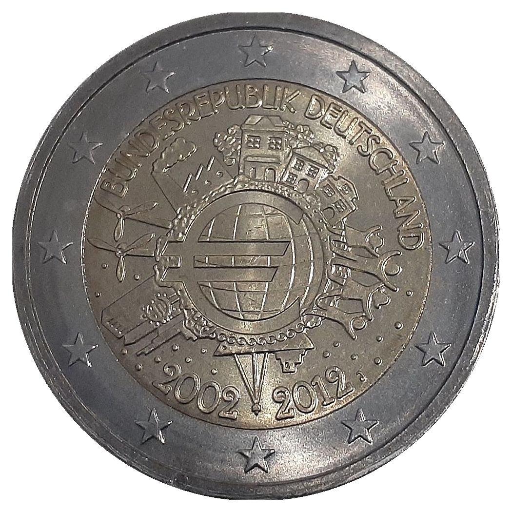 2 euros conmemorativa Diez años del Euro
